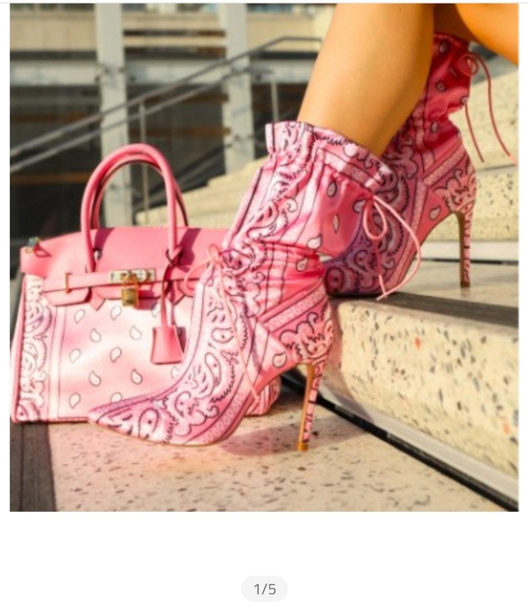 Bandana Booties (Pink) - Soles 4 Divas