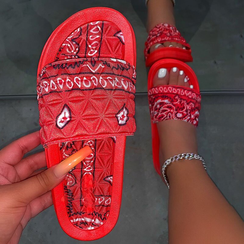 Bandana Sandals with Matching Handbag Size 8 Red