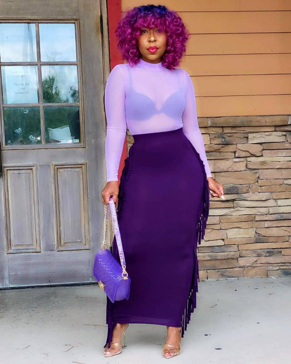 Oh Them Fringes Skirt (Purple)